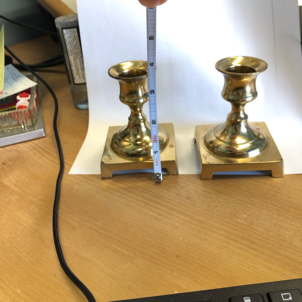 Brass Candlestick Holders - Pair - Picture 5 of 5